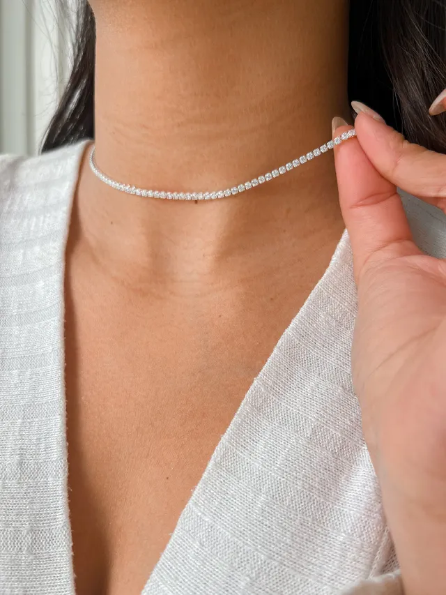 Choker Riviera Cristal - Prata