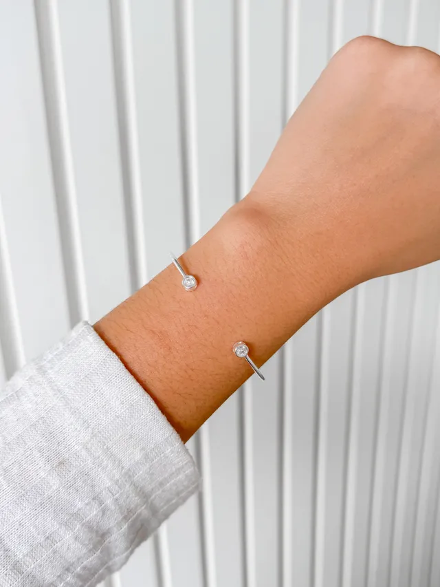 Bracelete Zircônia Duplo - Prata