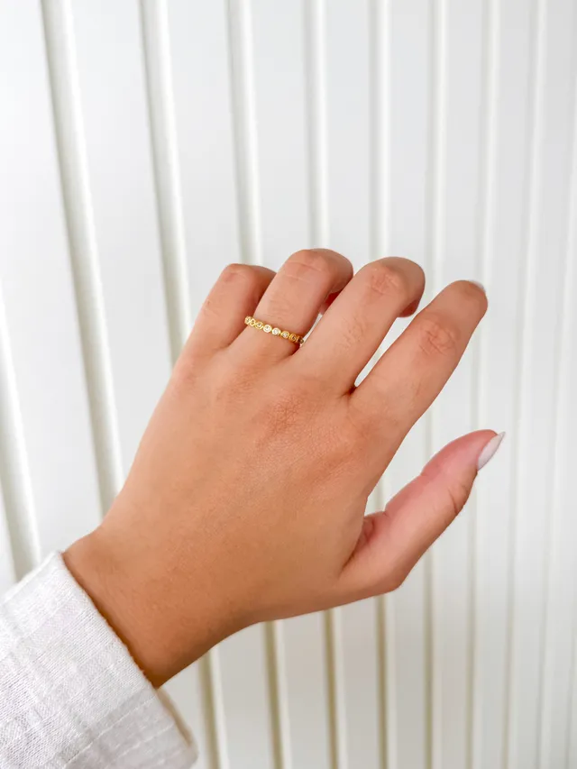 Anel Mini Zircônias - Dourado