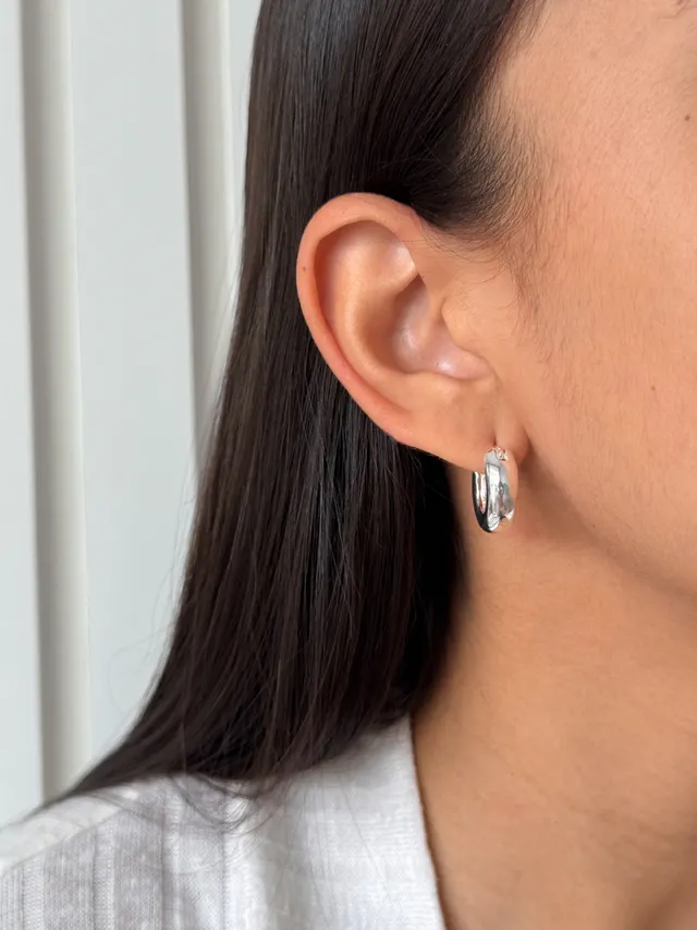 Argola Lisa Fecho Italiano - Prata