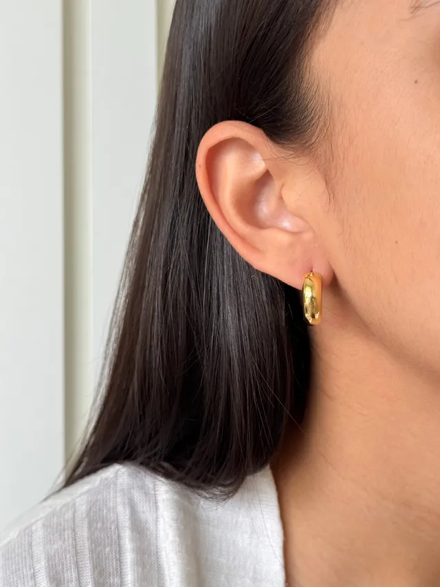 Argola Lisa Fecho Italiano - Dourada