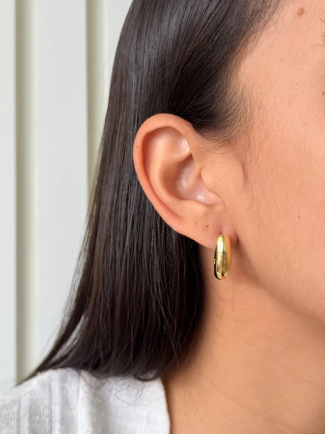 Argola V Lisa Click - Dourada