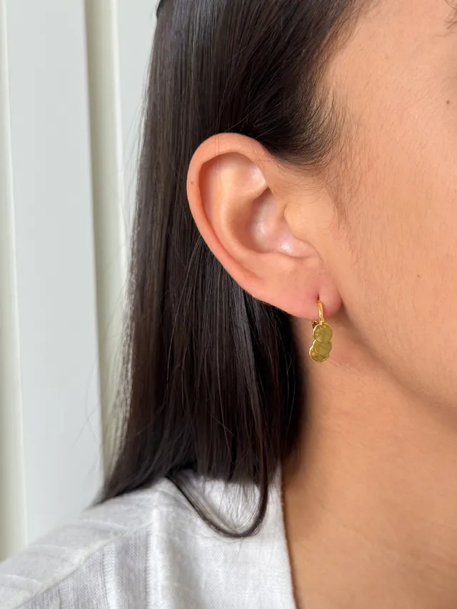 Argola Três Medalhas - Dourada