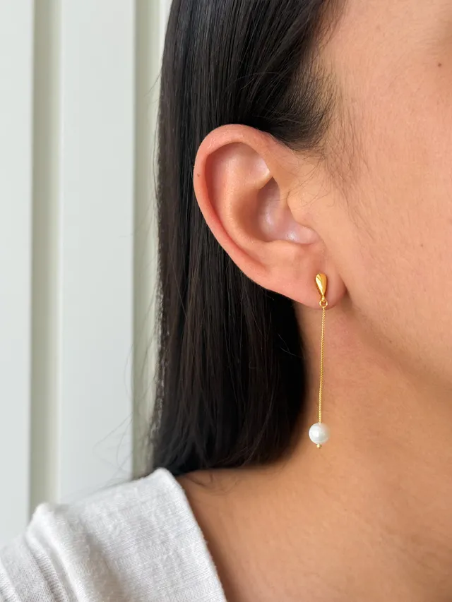 Brinco Fio Pérola - Dourado