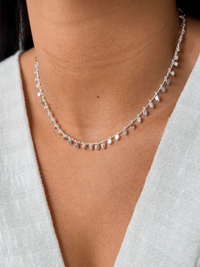 Choker Mini Quadrados - Prata