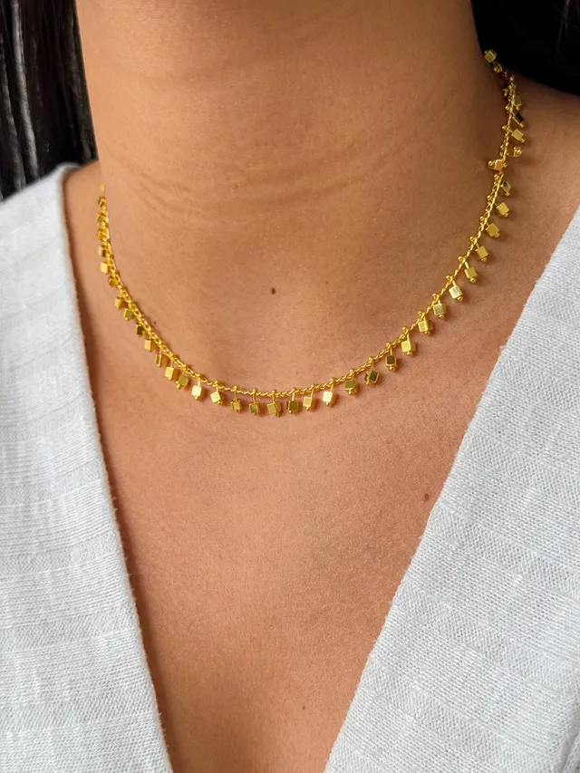 Choker Mini Quadrados - Dourada