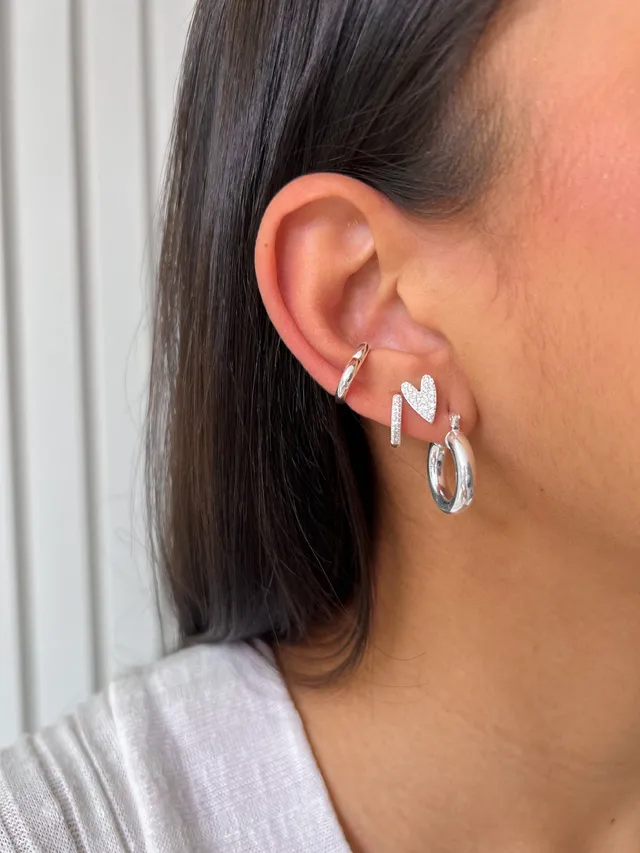 Piercing Pressão Coração - Prata