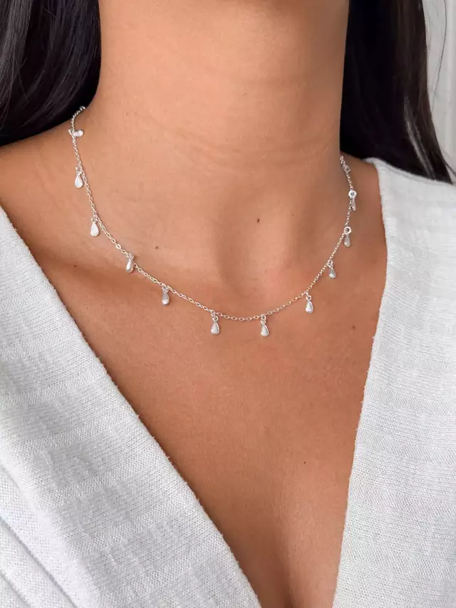 Choker Gotas - Prata