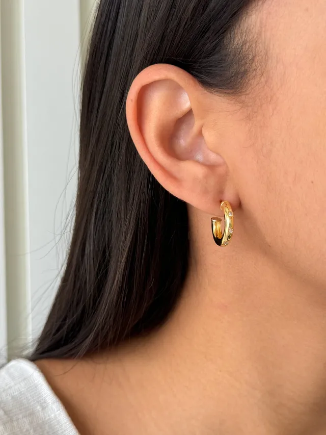 Argola Astra Cravejada - Dourado