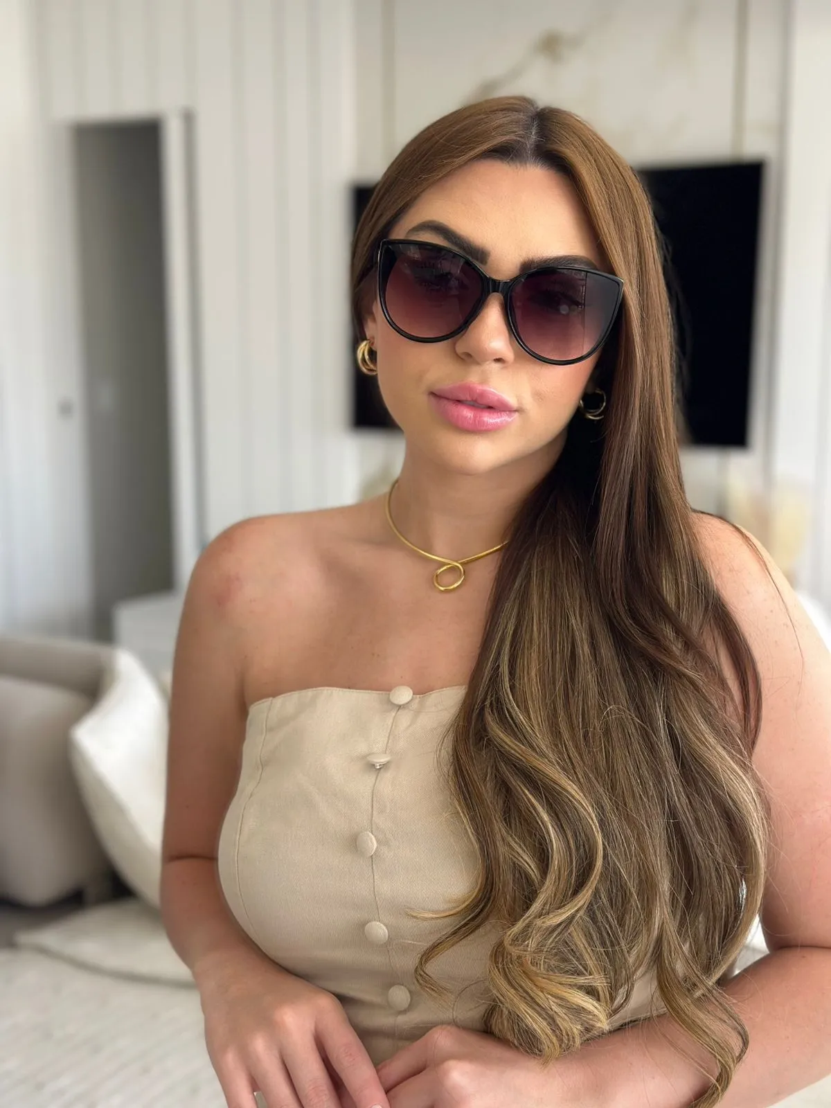 Óculos Safira Armação Preta e Lente Degradê Preta