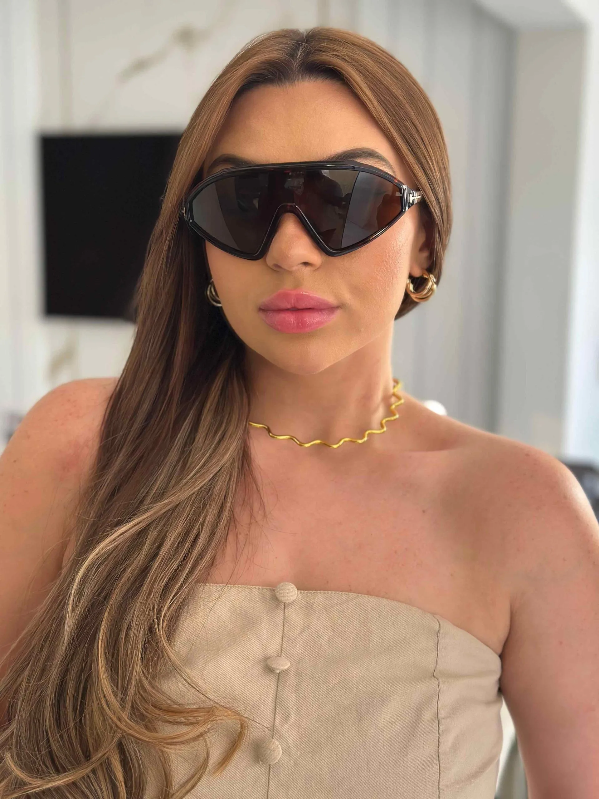 Óculos Ester Armação Marrom com Onça Lente Marrom