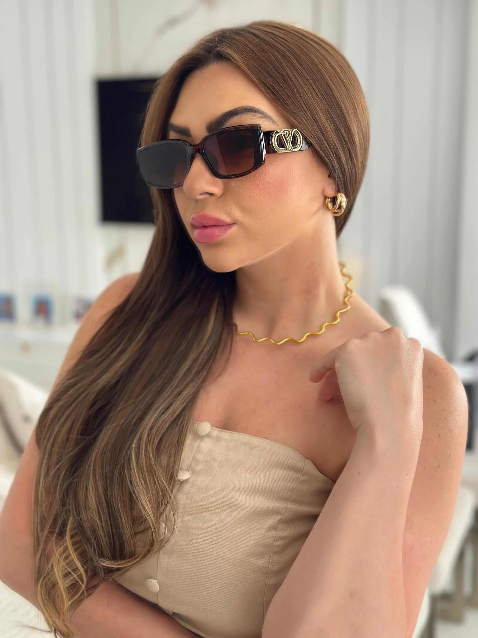 Óculos Helena Armação Onça Lente Degradê