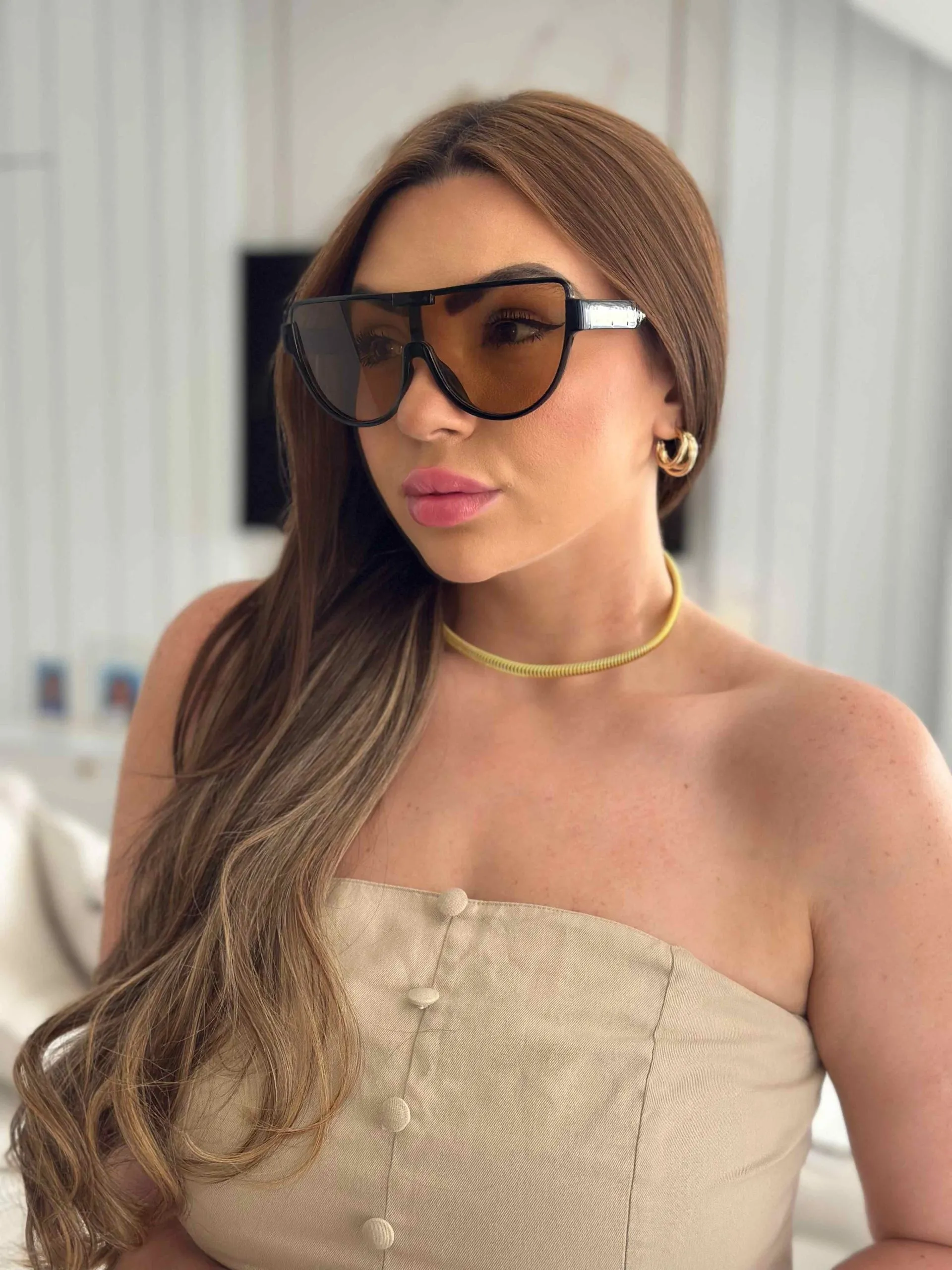 Óculos Heloa Armação Preta e Lente Translúcida Preta