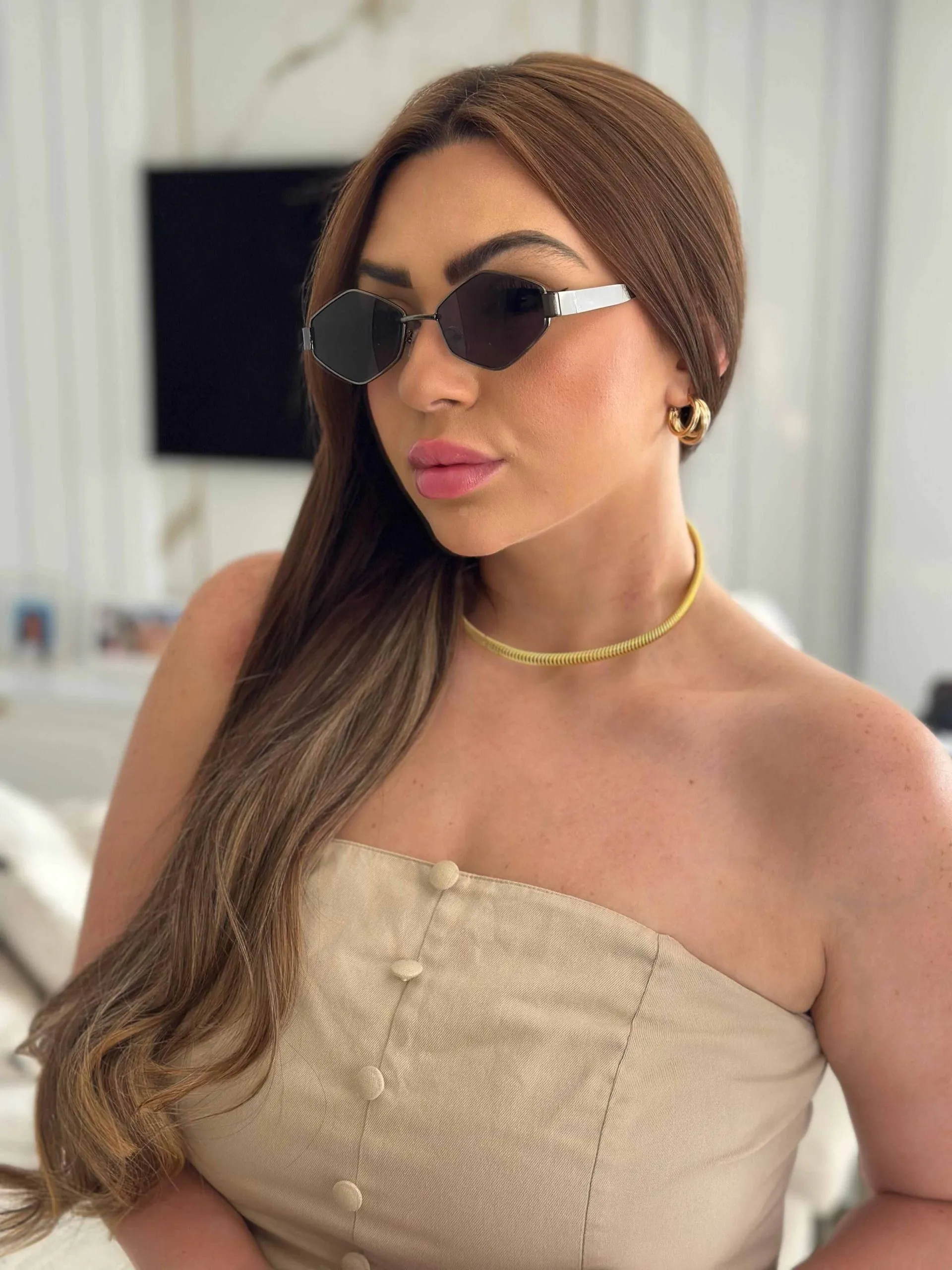 Óculos Jade Armação Preta Lente Preta