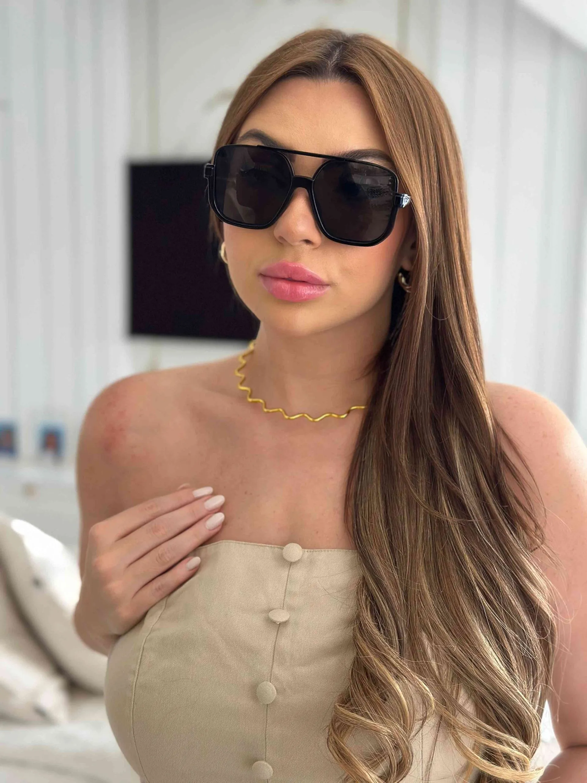 Óculos Julia Armação Preta Lente Preta