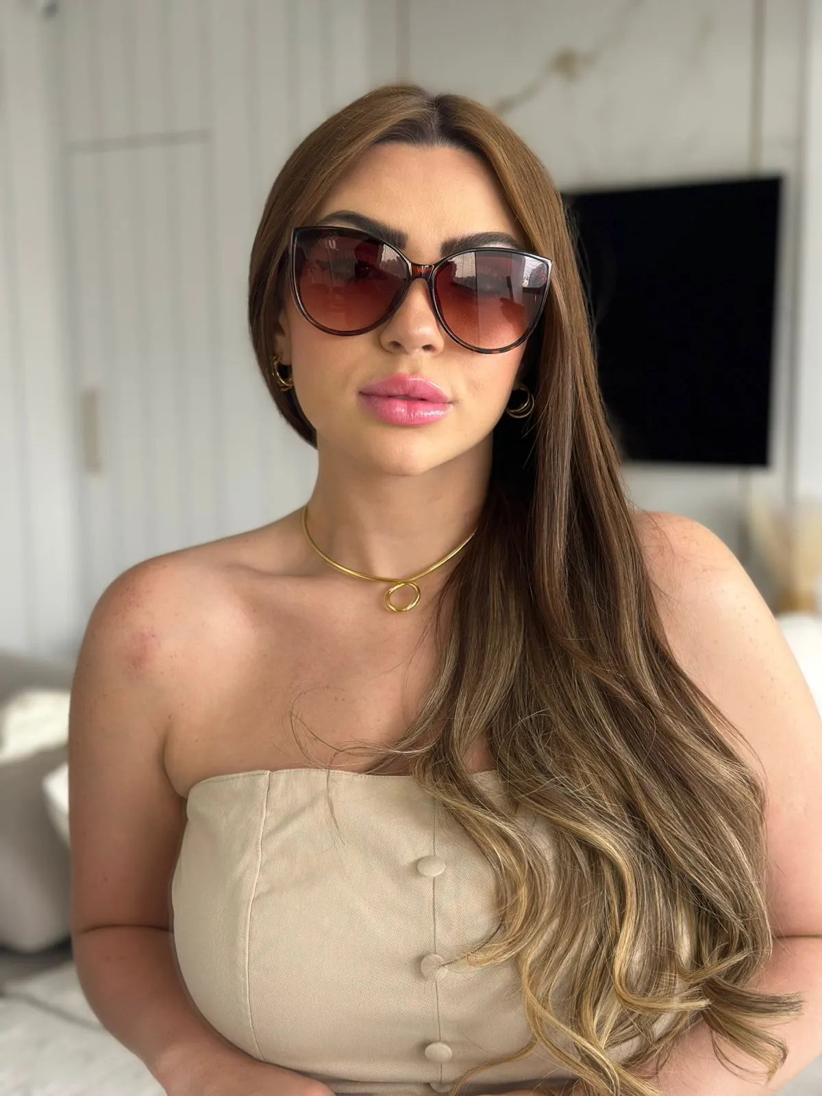 Óculos Safira Armação Onça e Lente Degradê Marrom