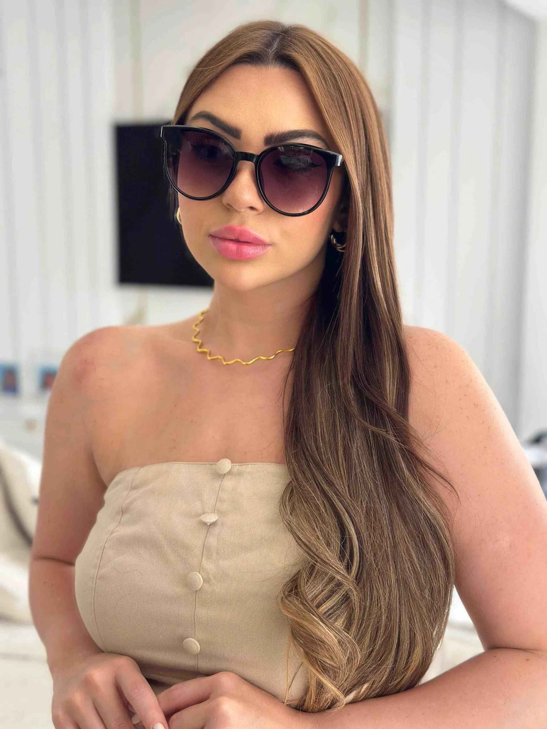 Óculos Liz Armação Preta e Lente Degradê ´Preta