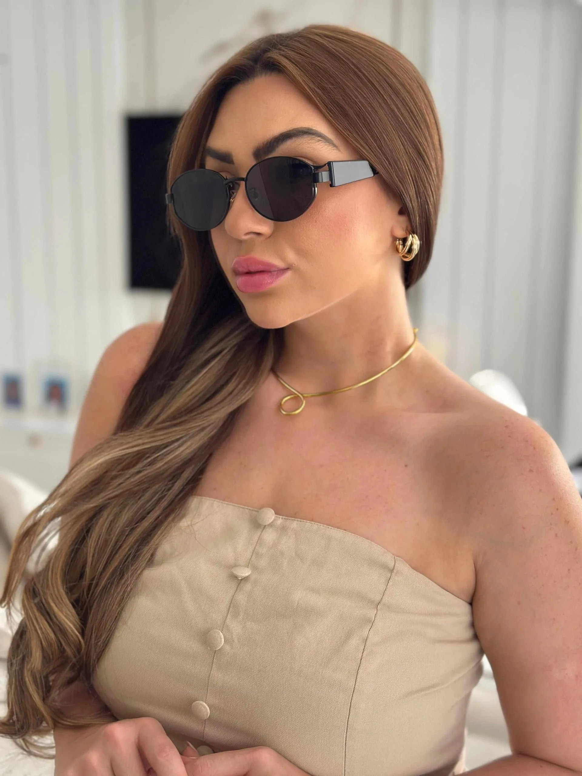 Óculos Ruth Armação Preta Lente Preta