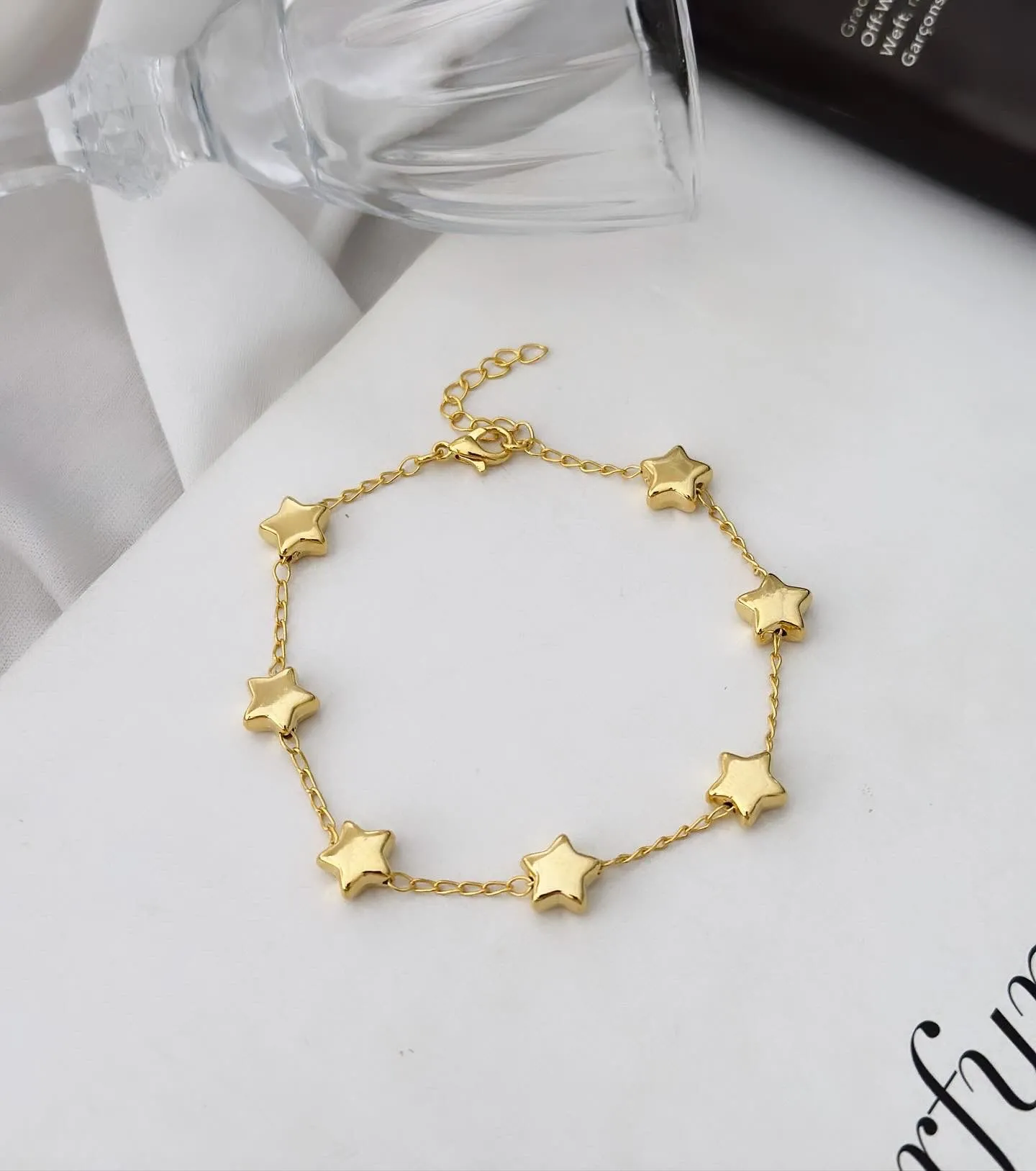Pulseira Folheada a Ouro 18K Estrelas