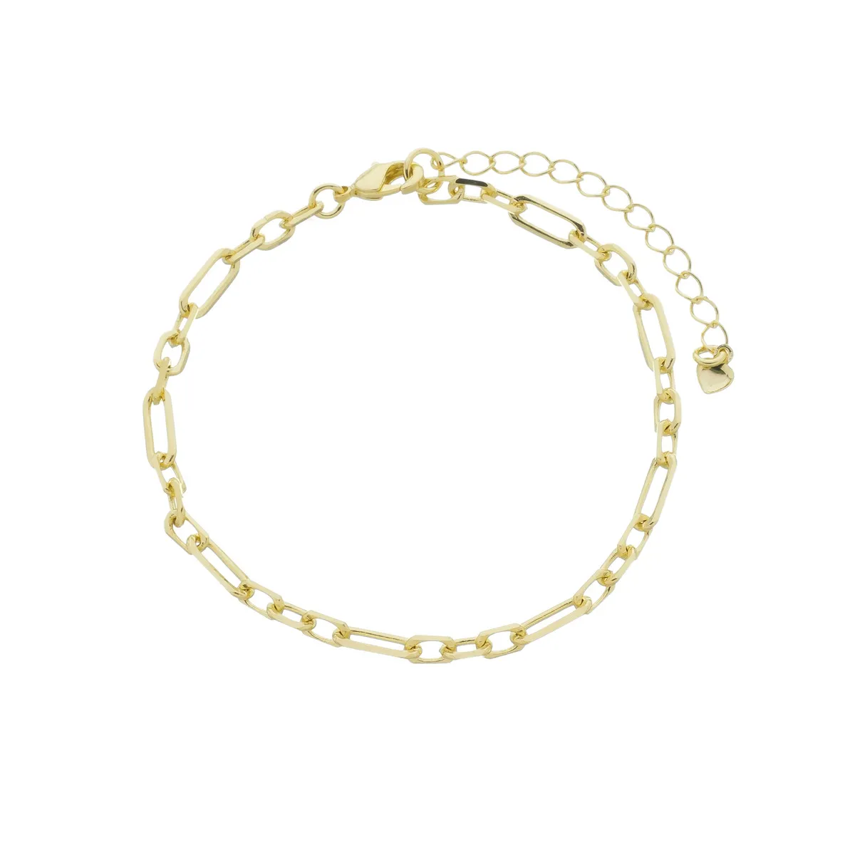 Pulseira Folheado a Ouro 18k Corrente Elo Fígaro 3x1