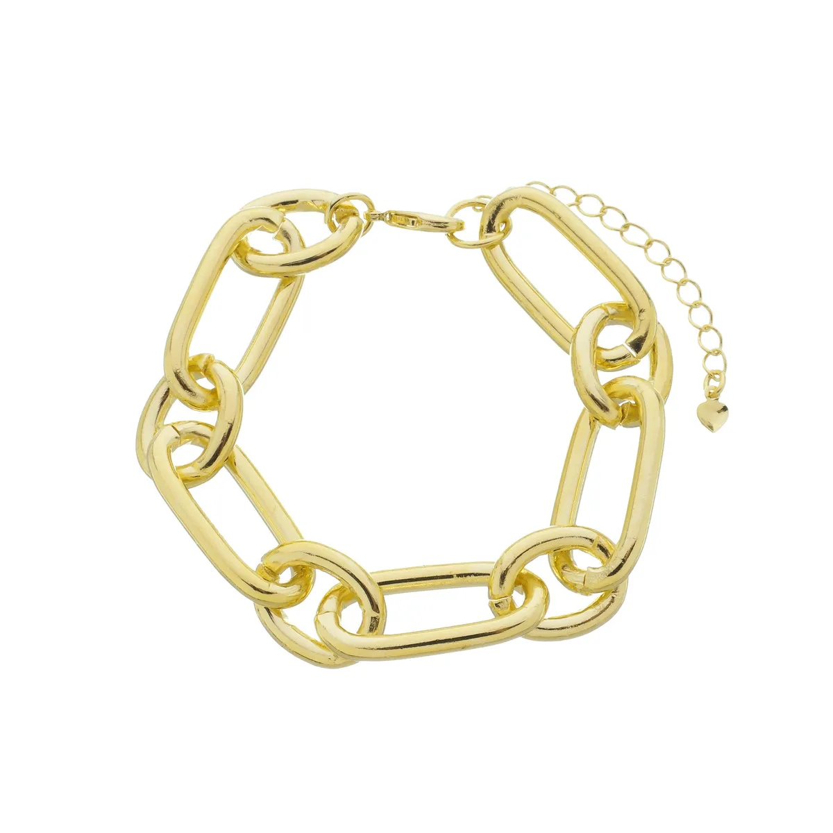 Pulseira Folheado a Ouro 18k Corrente Grossa 3mm