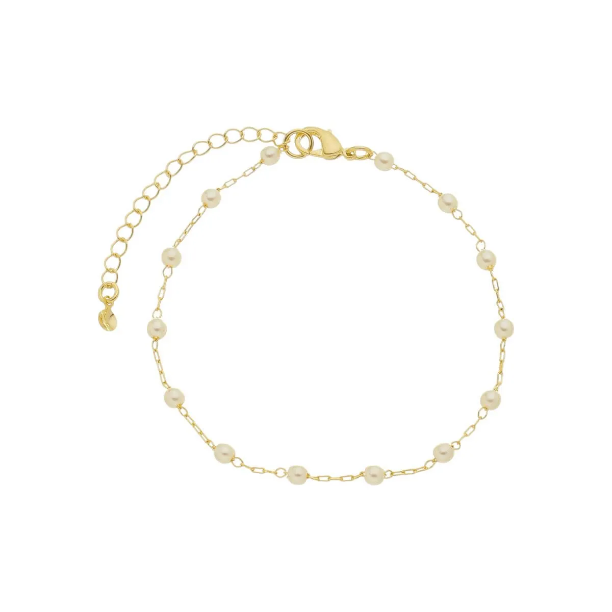Pulseira Folheado a Ouro 18k Elo Cartier e Pérola PP