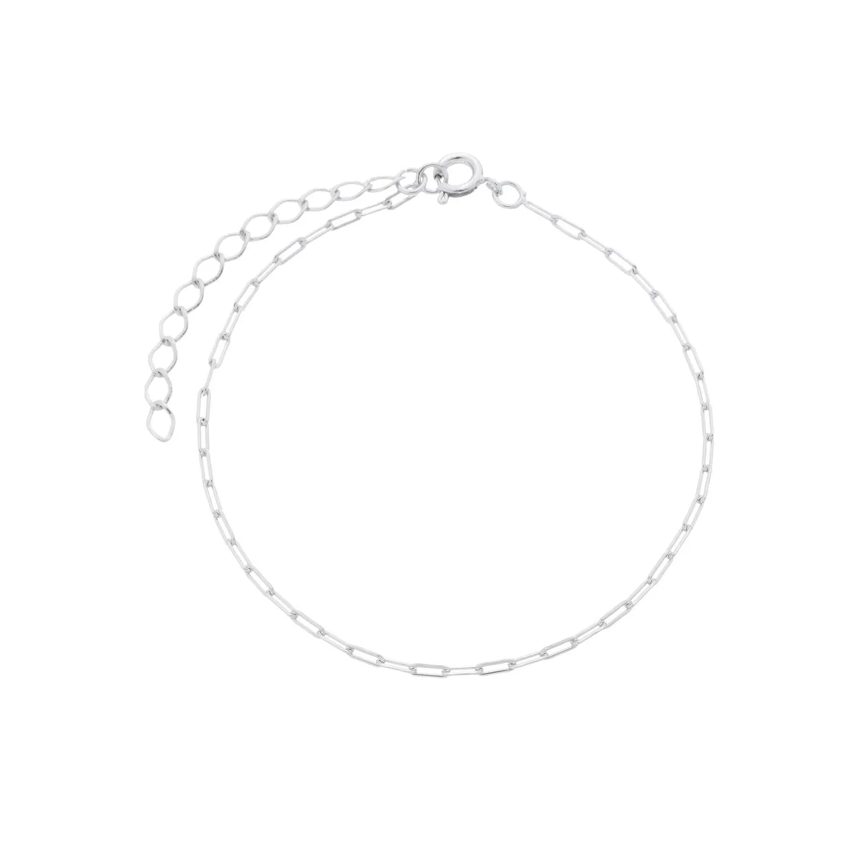 Pulseira Folheado a Ródio Corrente Elo Cartier Fina 2mm