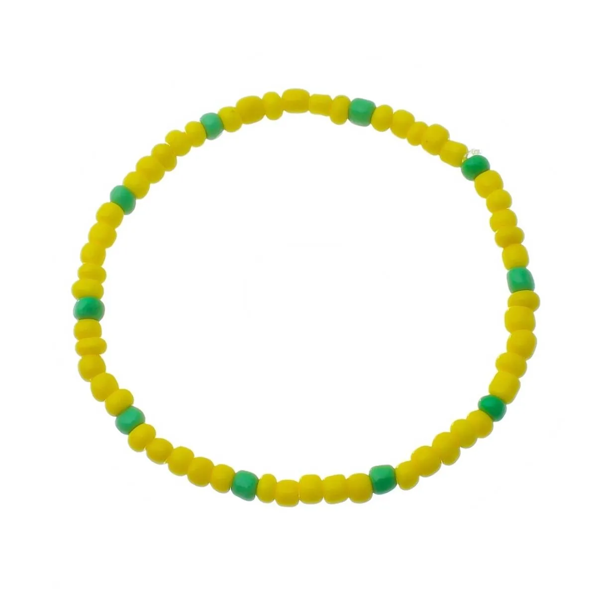 Pulseira Miçanga Amarelo e Verde