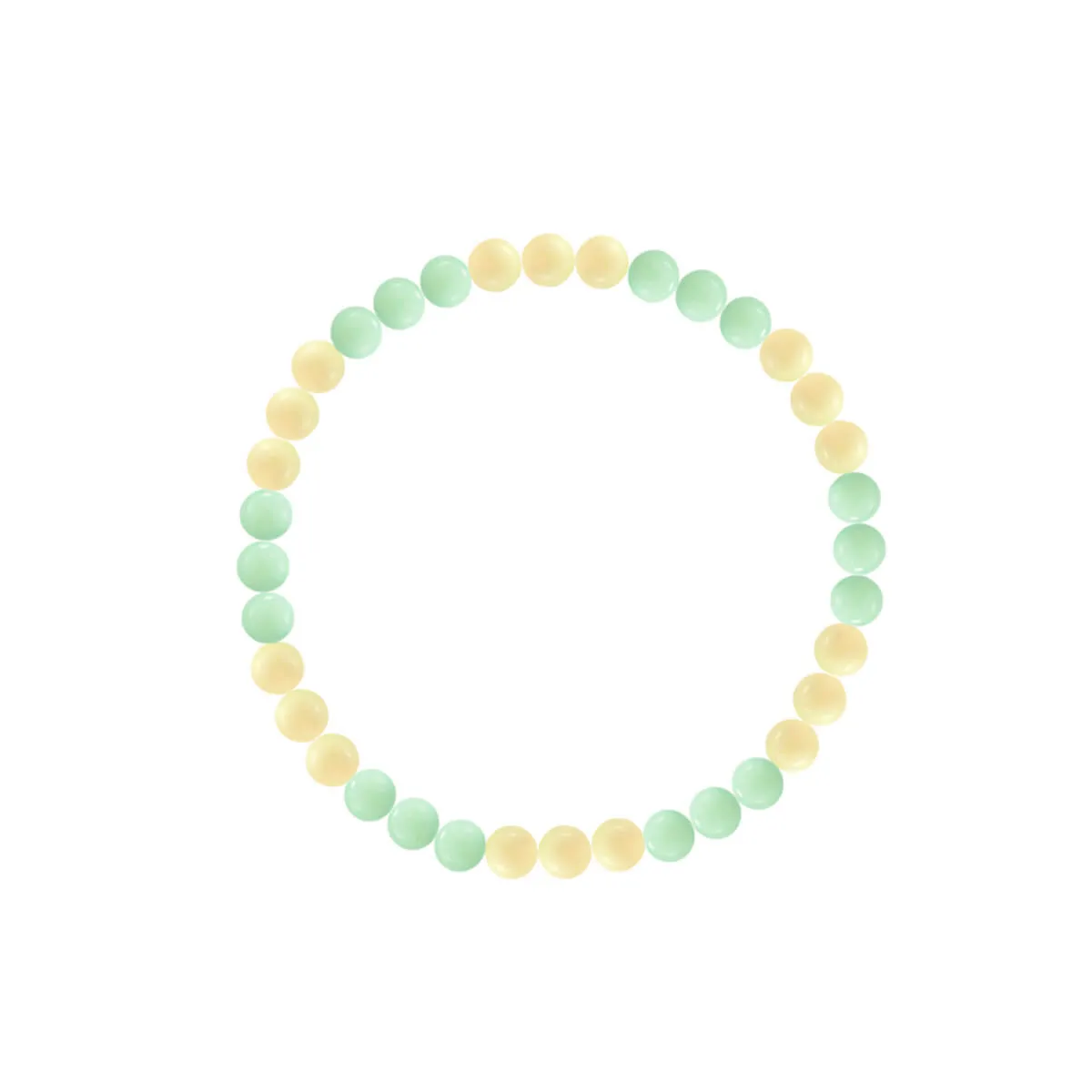 Pulseira Miçanga Bolinha Verde e Amarela