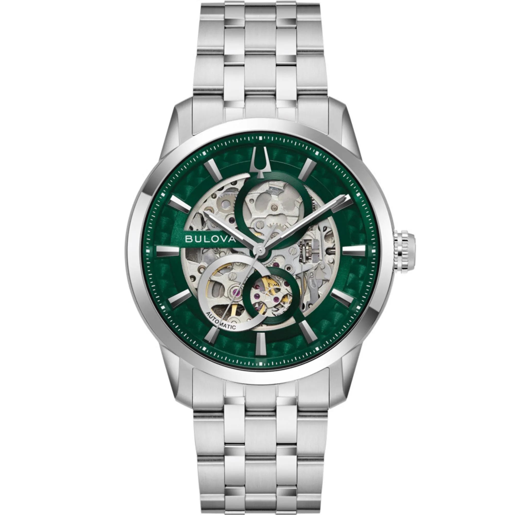 Relógio Bulova Sutton Skeleton Automático Verde 96A329