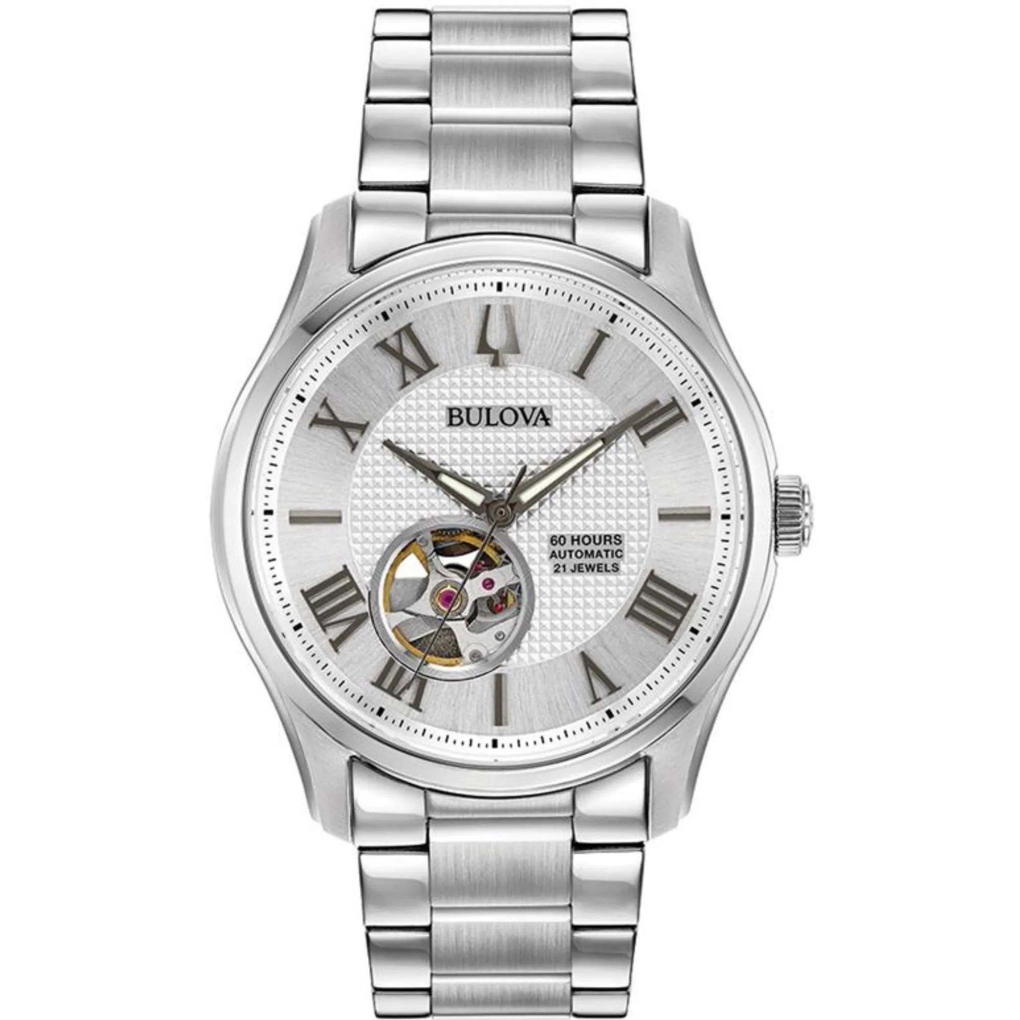 Relógio Bulova Wilton Automático Prata 96A207