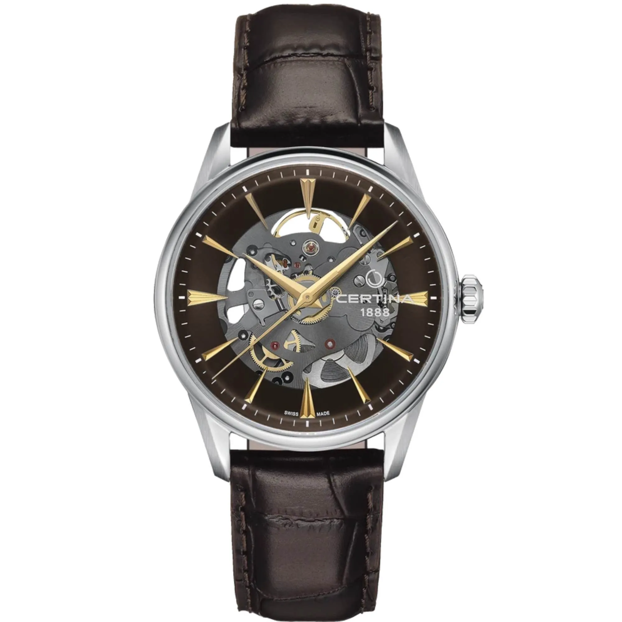 Relógio Certina Ds Powermatic 80 Skeleton Marrom C029.907.16.081.00