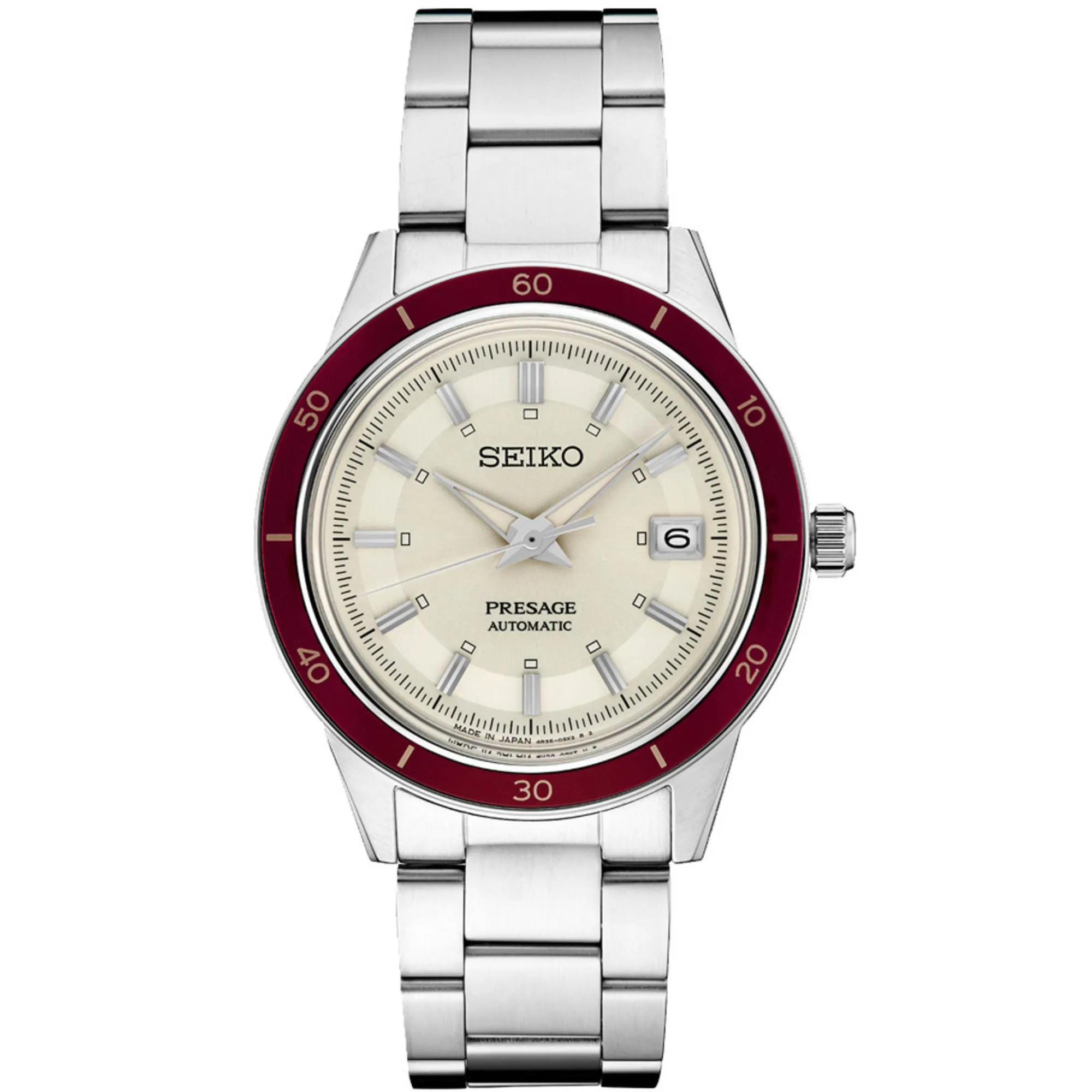 Relógio Seiko Presage Style 60s Ruby Automático Marfim SRPH93J1