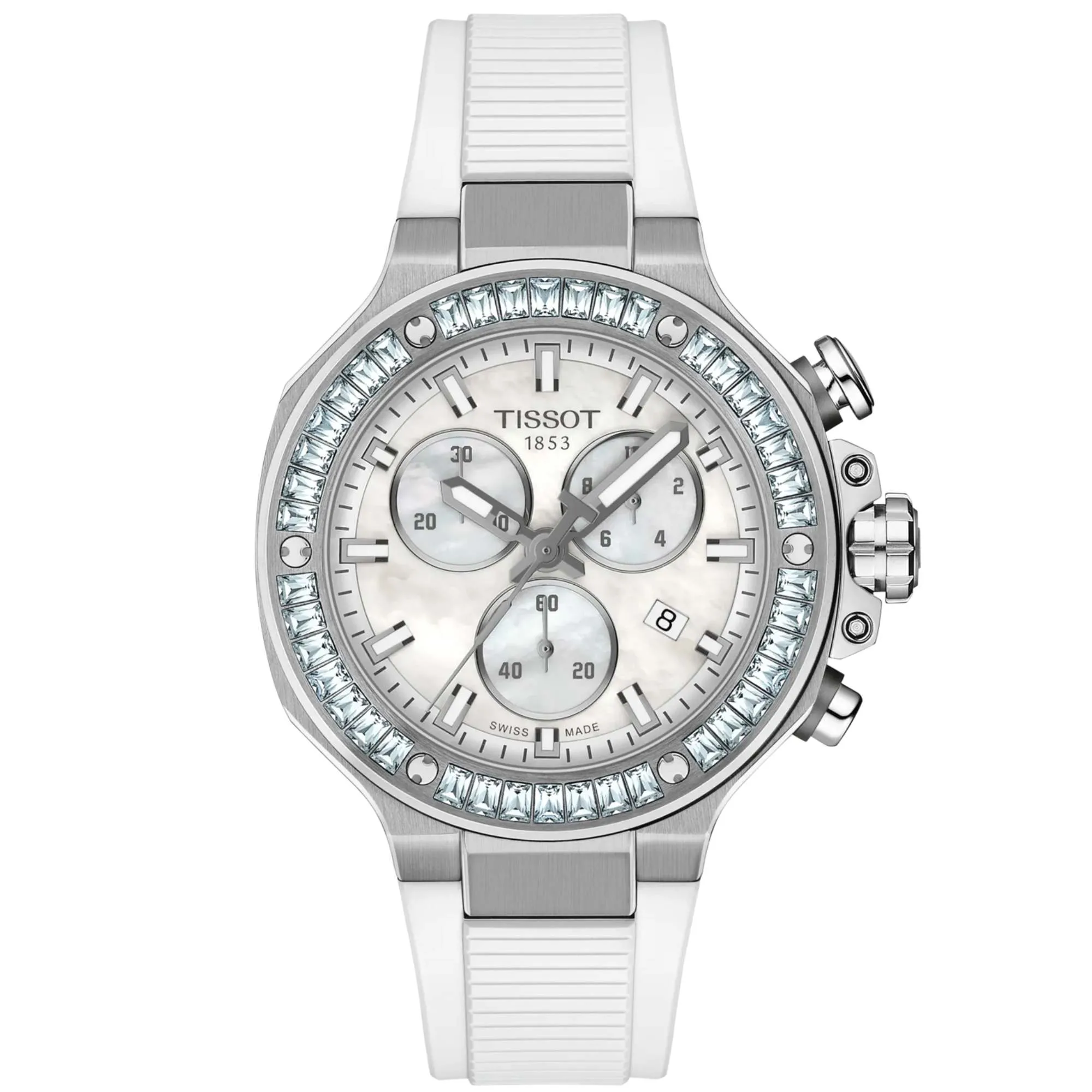 Relógio Tissot Chrono T-Race Lady Madrepérola Branca T141.817.97.111.00