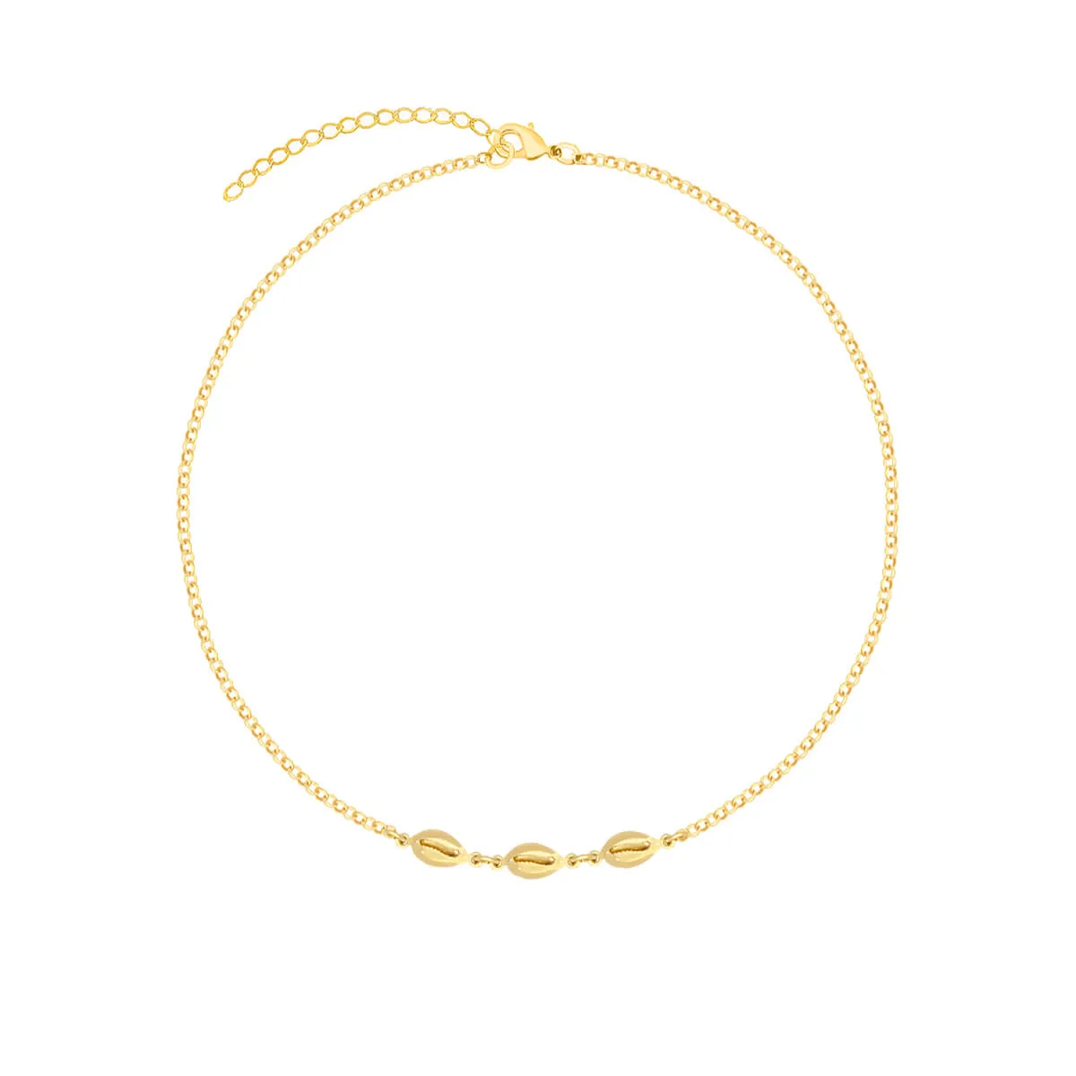 Tornozeleira Folheada a Ouro 18k Búzios