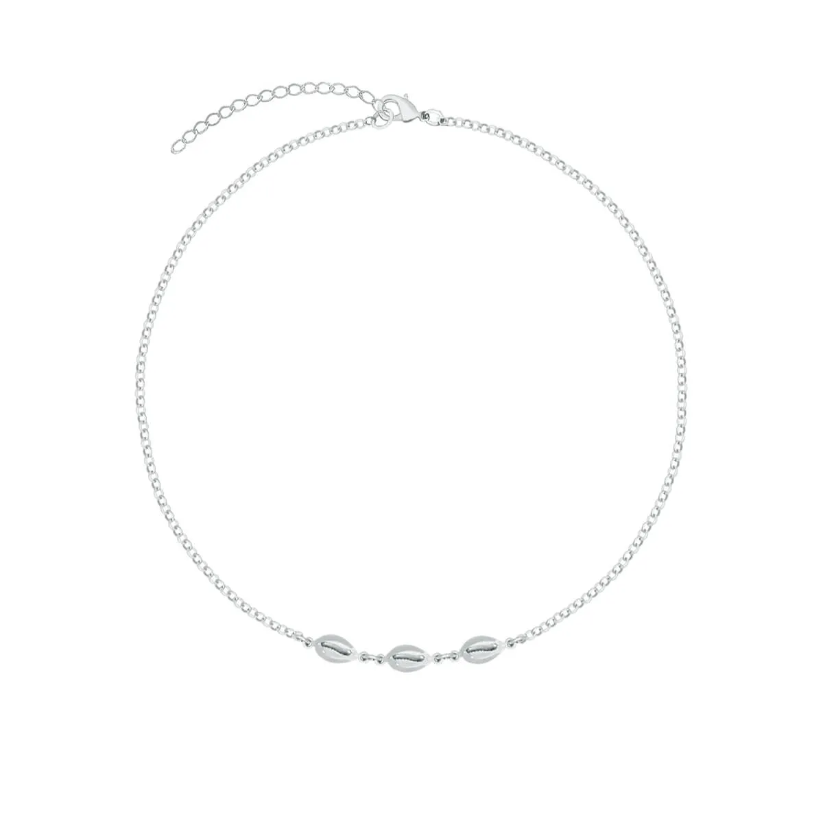 Tornozeleira Folheada a Ródio Búzios