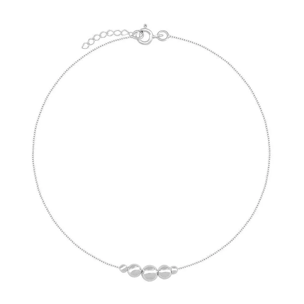 Tornozeleira Prata 925 Bolinhas