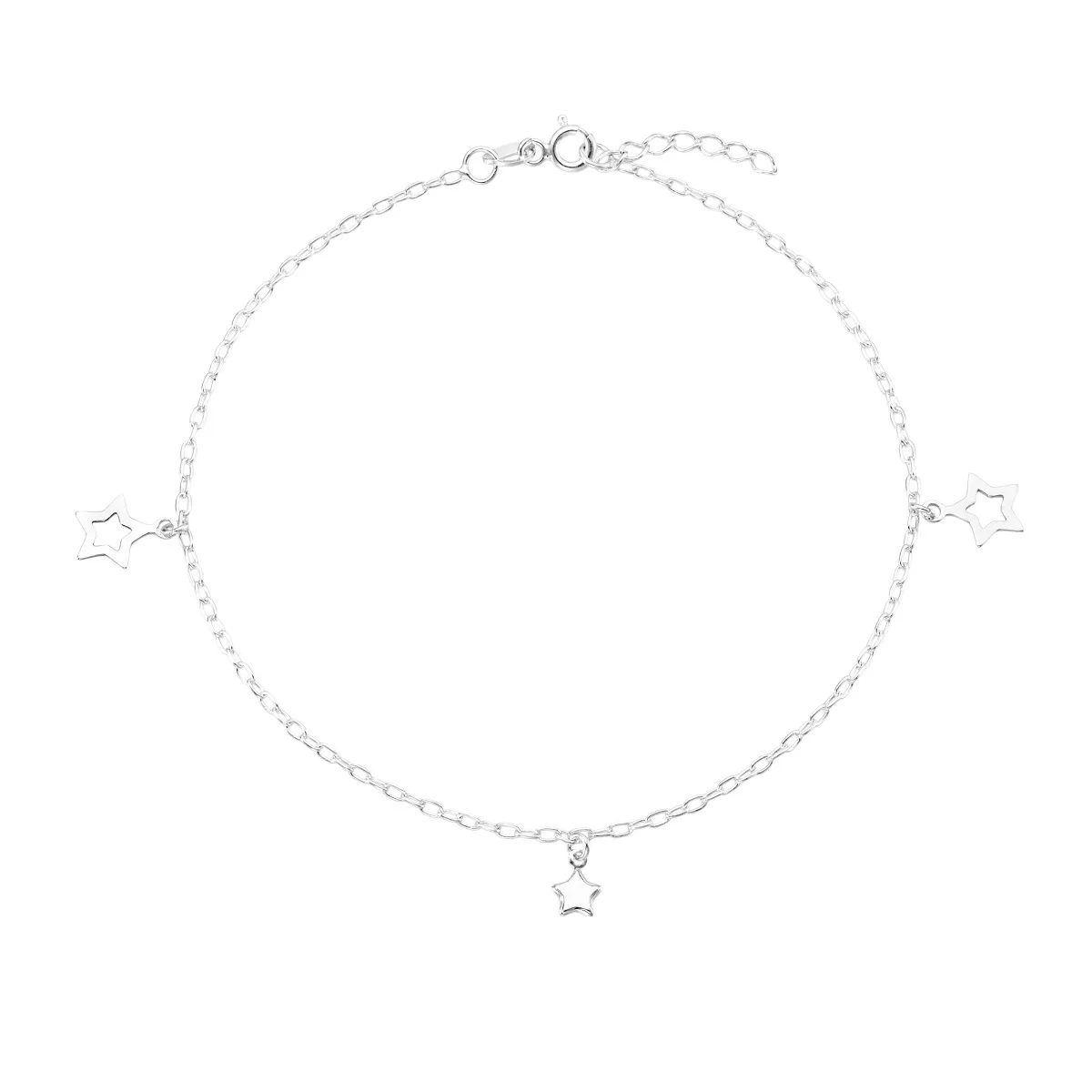 Tornozeleira Prata 925 Estrelas