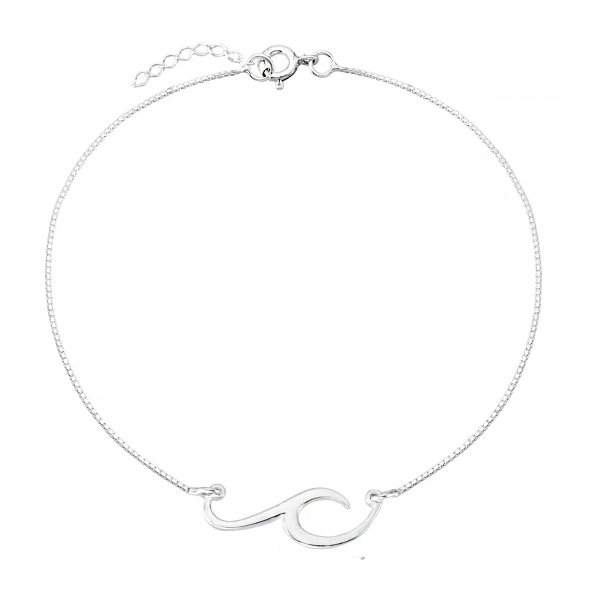 Tornozeleira Prata 925 Onda