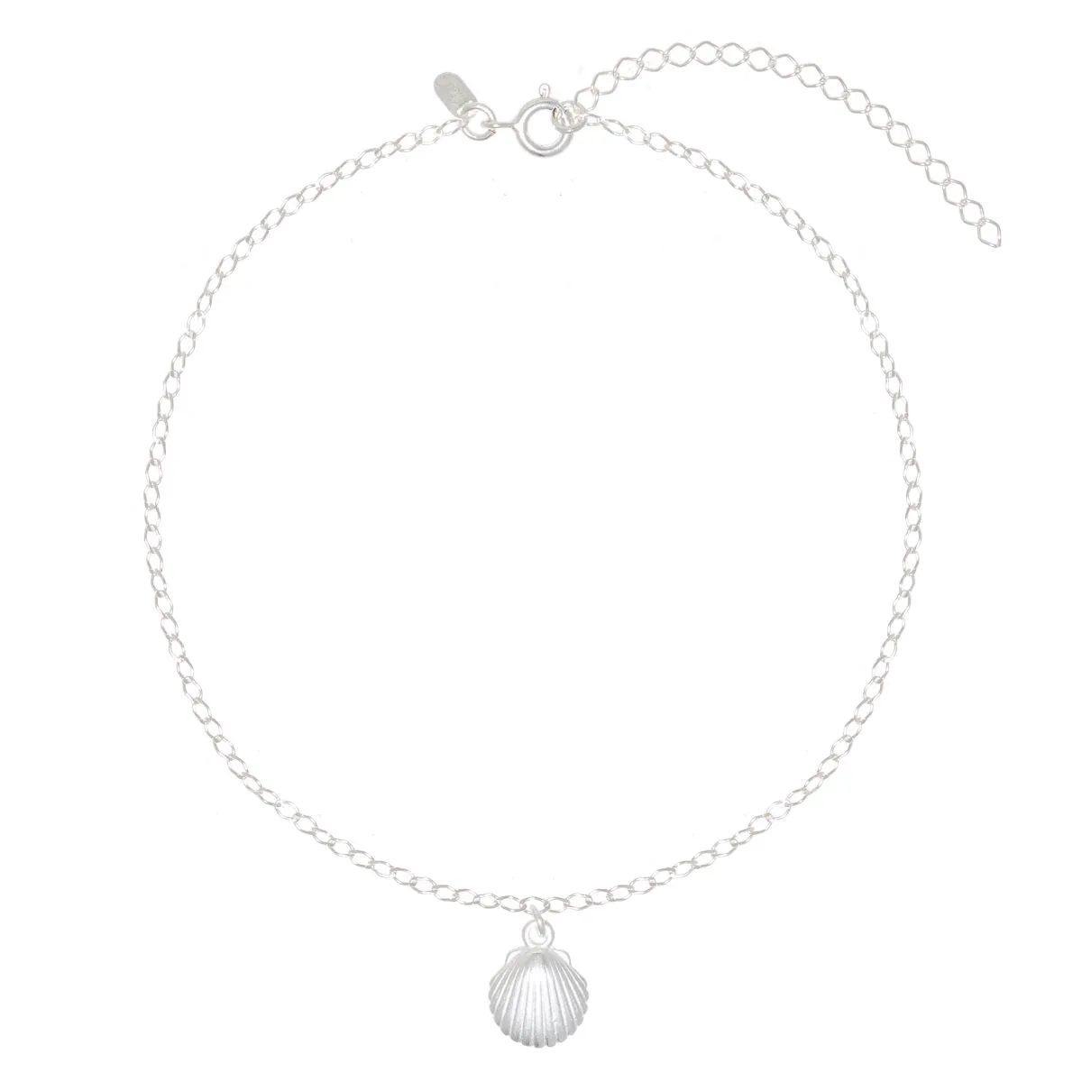 Tornozeleira Prata 925 Pingente Concha