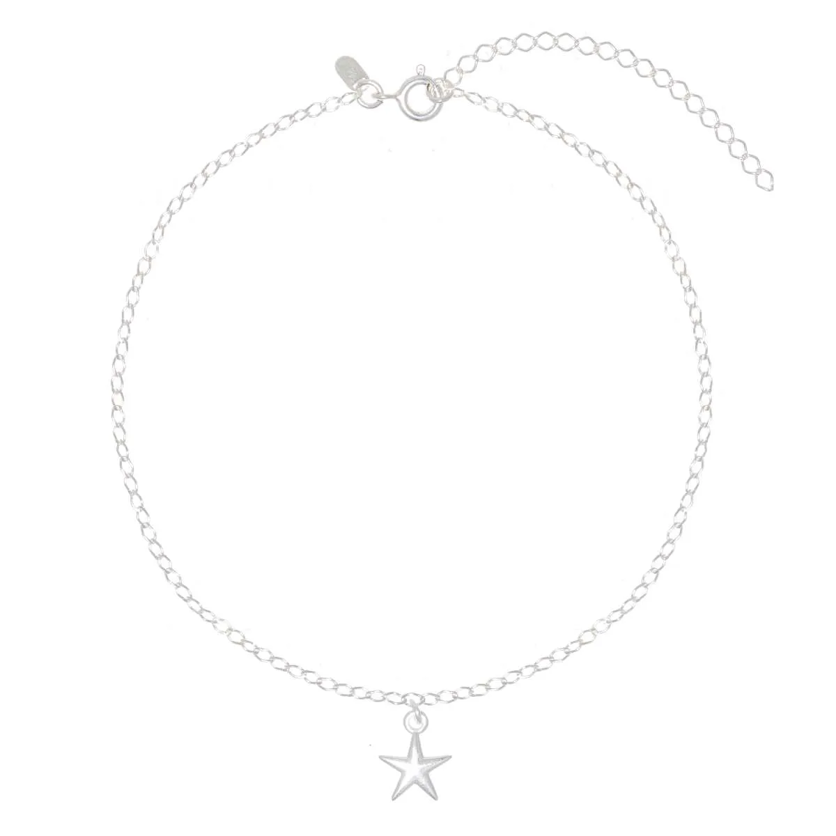 Tornozeleira Prata 925 Pingente Estrela