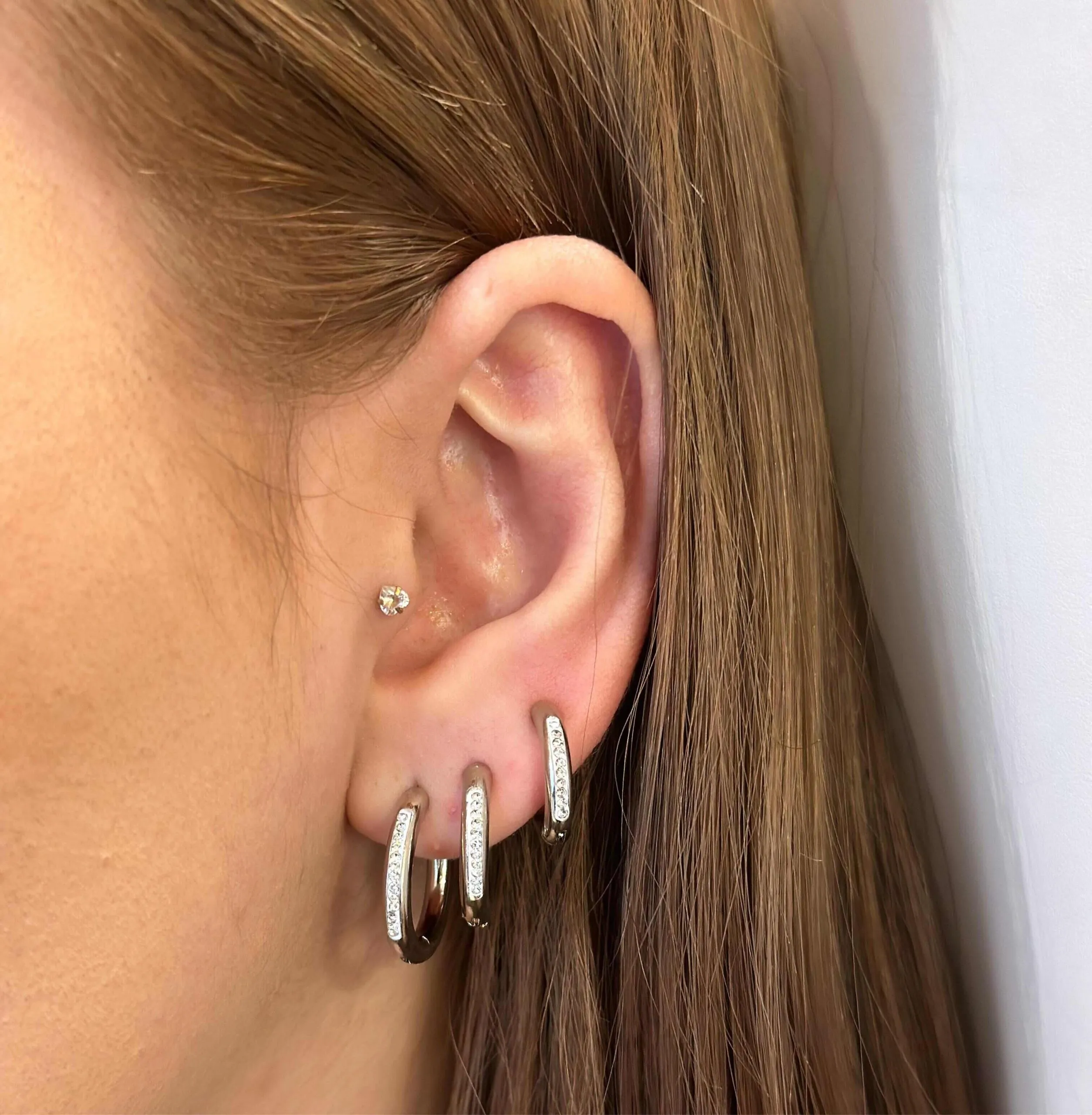 Trio de Argolas Aço Inoxidável Prata