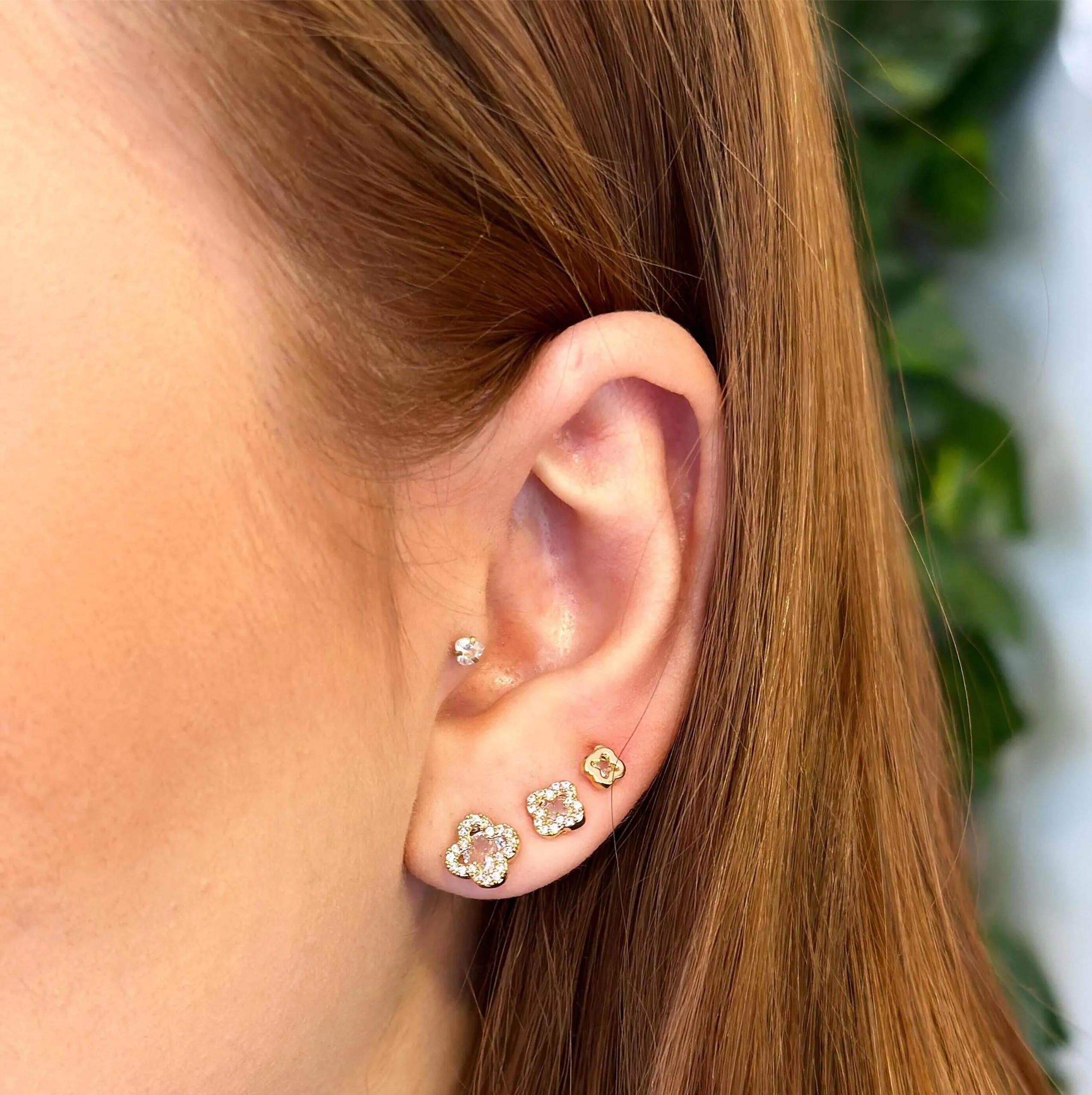 Trio Folheado a Ouro 18K Inspiração Virginia Zircônia