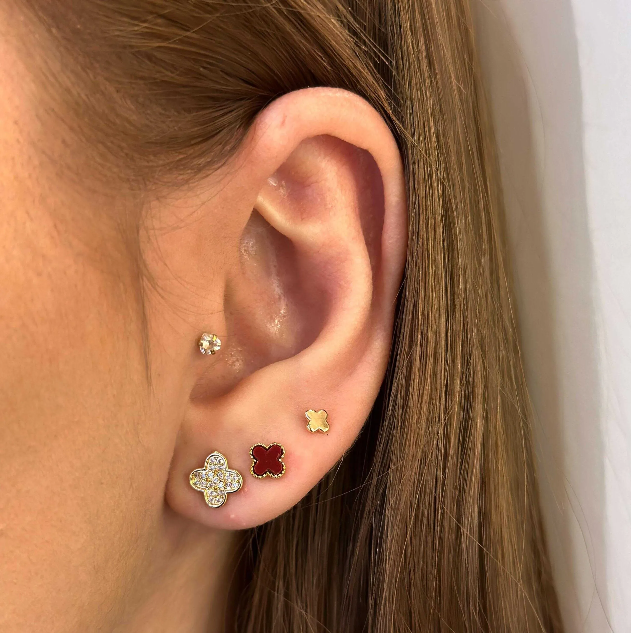 Trio Folheado a Ouro 18K Vermelho