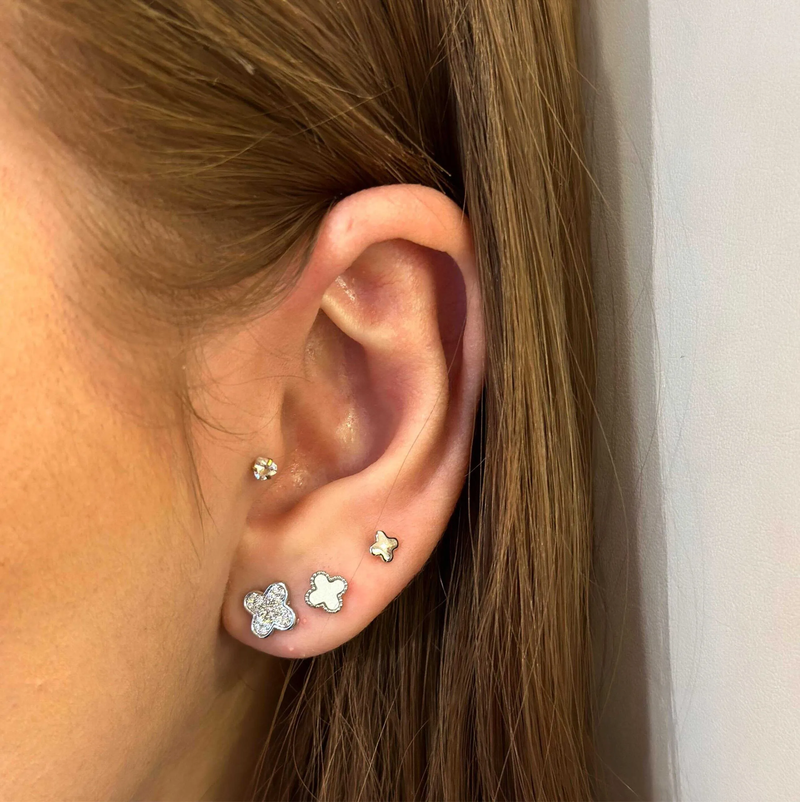 Trio Folheado a Prata Branco