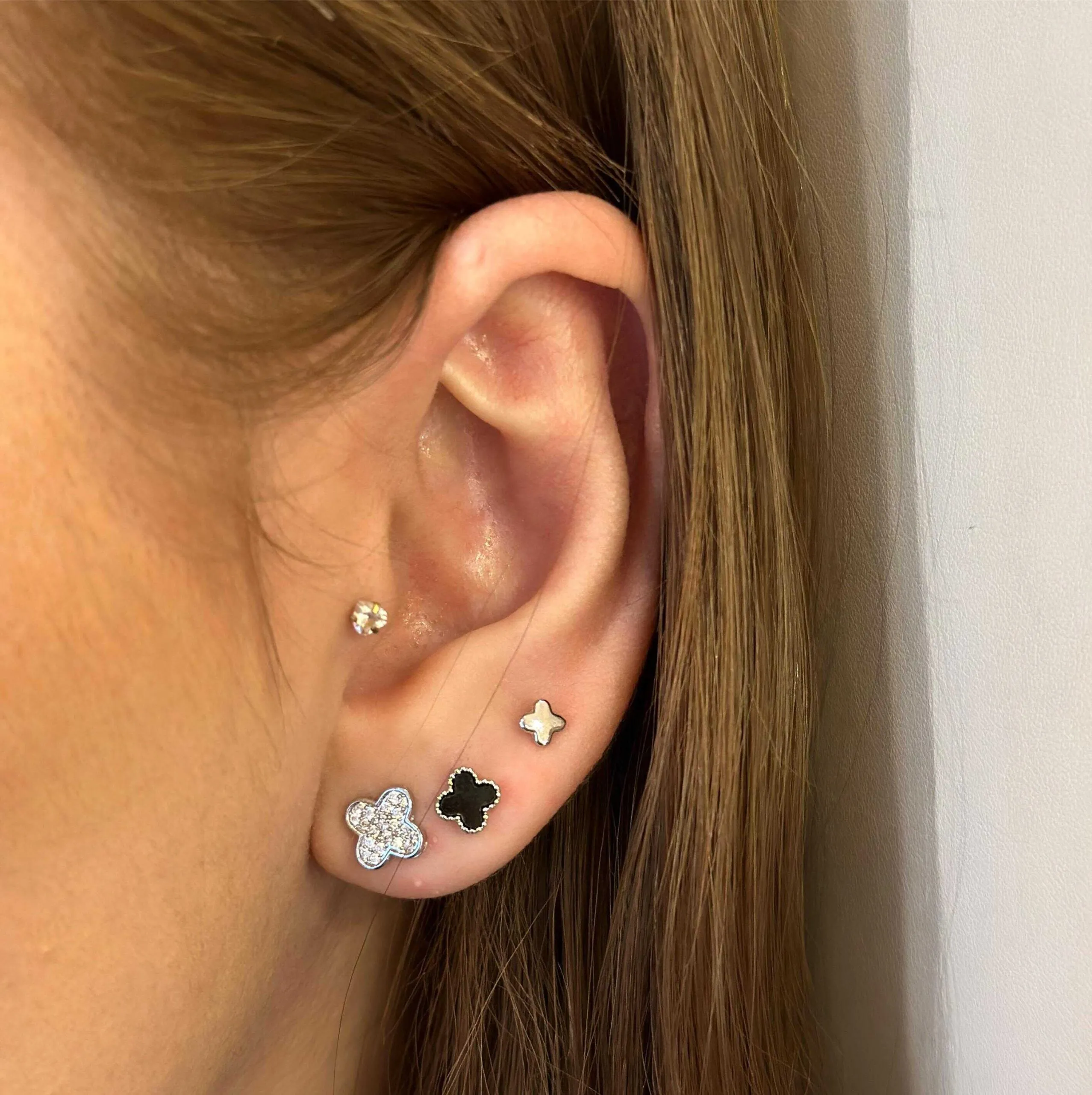 Trio Folheado a Prata Preto