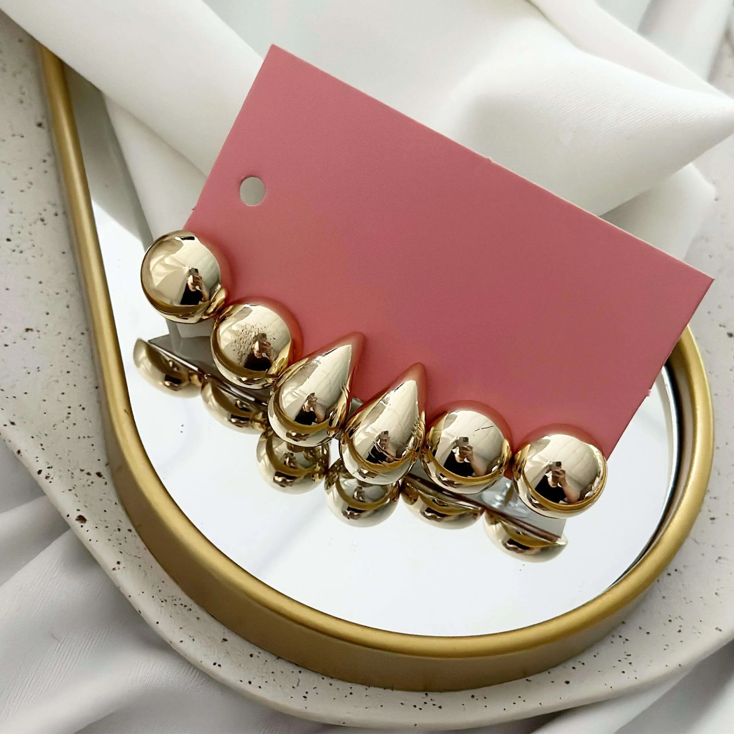 Trio Folheado Ouro 18K Gota e Esfera